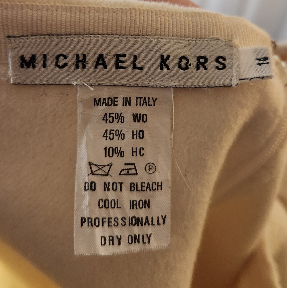 Michael Kors made in Italy wool pencil skirt with side slit cream size 14 - Picture 5 of 5